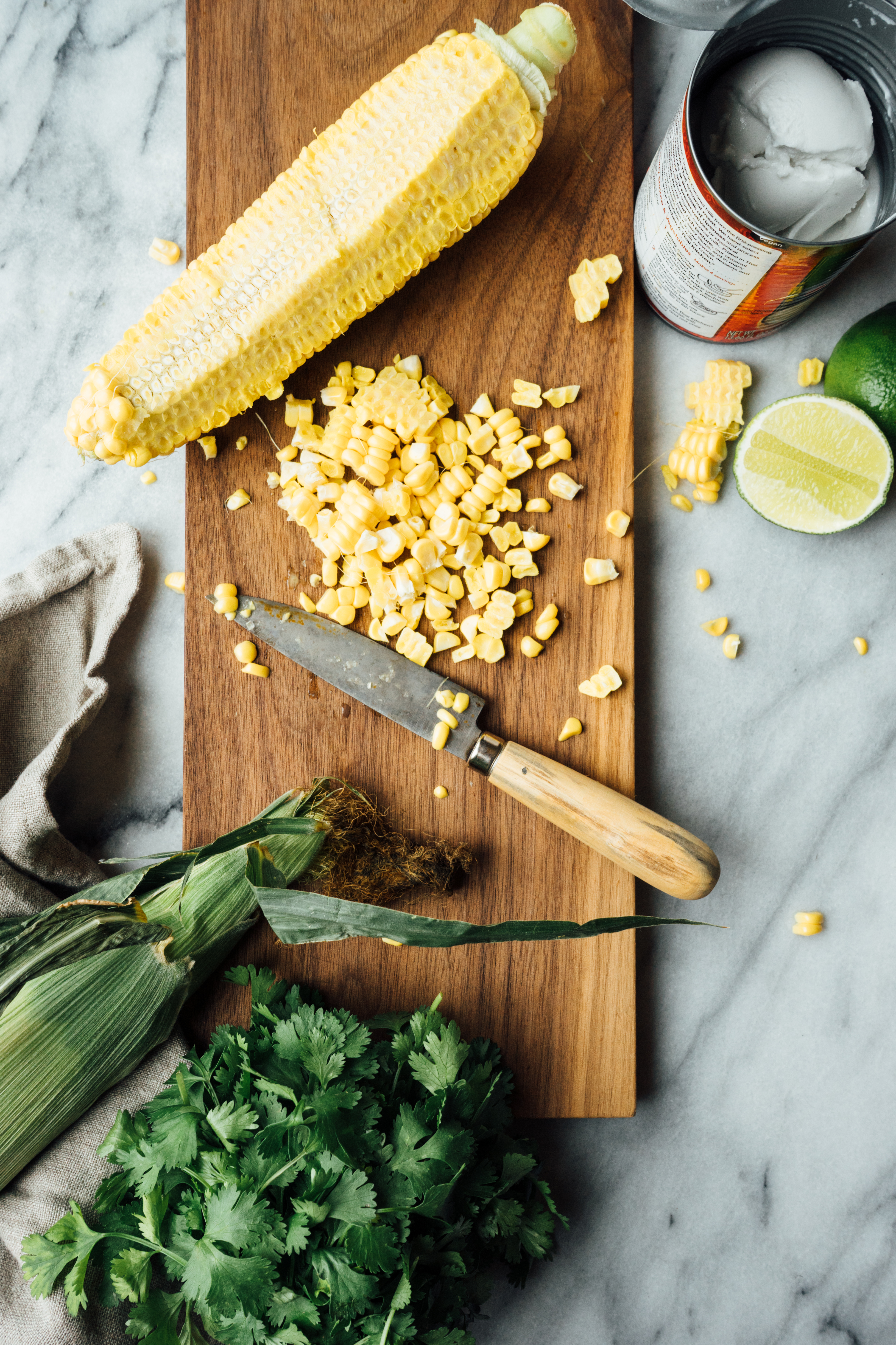 Baked Sweet Potatoes with Charred Corn and Coconut Lime Cream | TENDING the TABLE